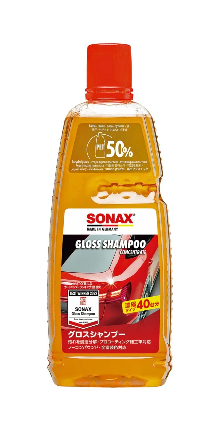 SONAX Gloss Shampoo Concentrate 1 ltr | Car Wash | Deep Cleaning of Paint, Rubber, Plastic, Vinyl, Glass Surface | Brilliant Shine | Phosphate-Free | Preserves Wax Protection | Art. No.: 03143000