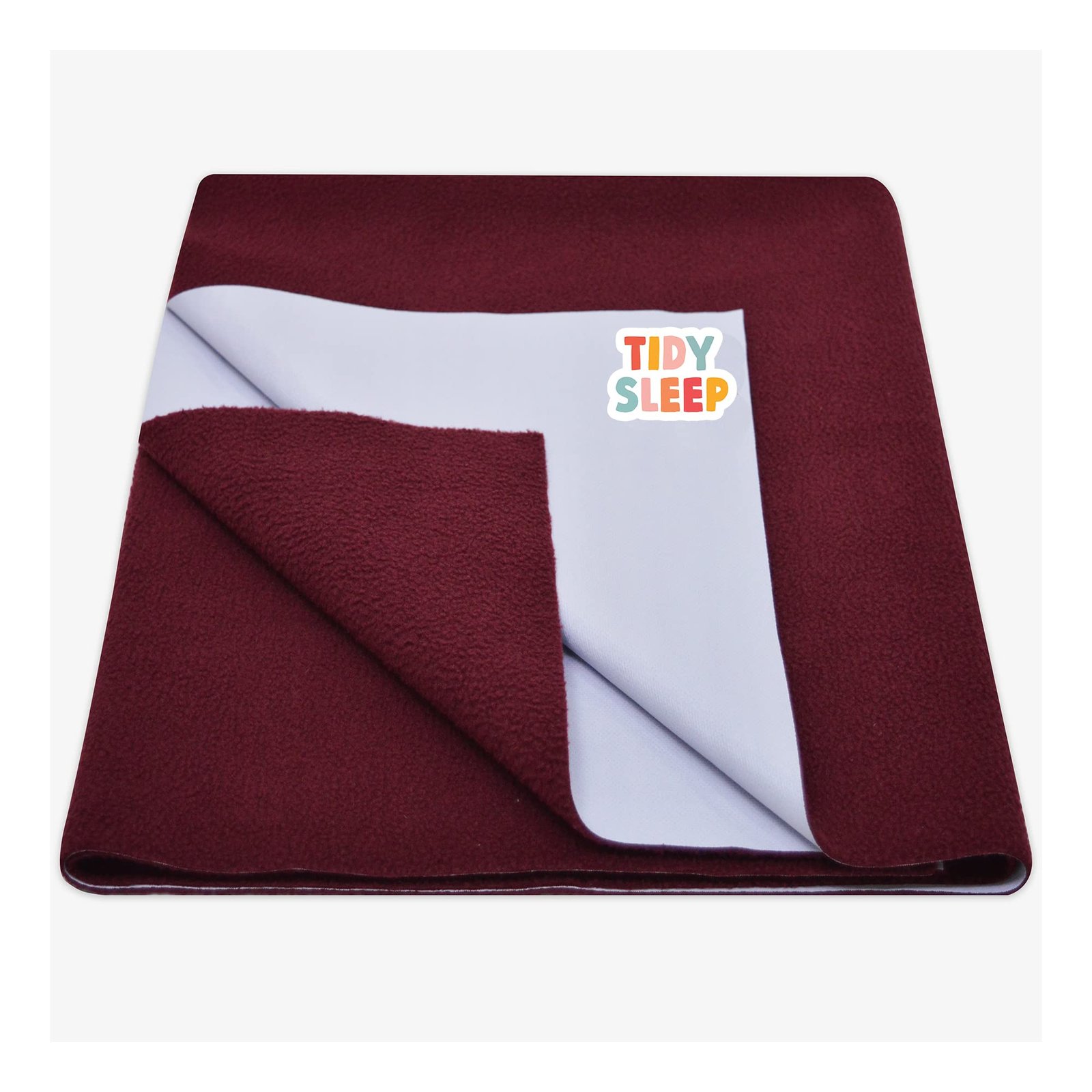 Tidy Sleep Instadry Anti-Piling Fleece Extra Absorbent Quick Dry Sheet for New Born Babies, Cotton Bed Protector Mattress Pack of 1 Maroon Medium (100×70) cm
