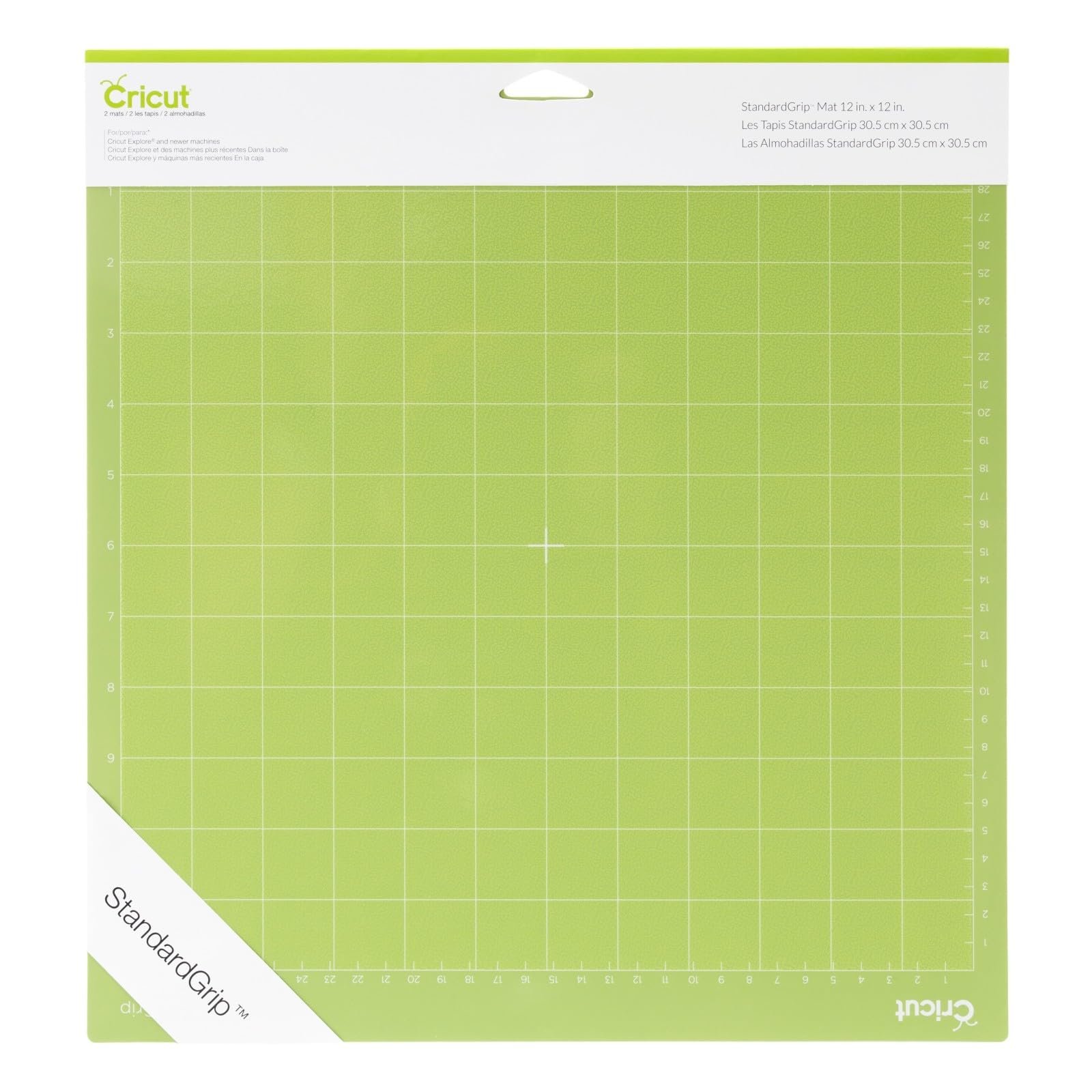Provo Craft Cricut Rubber Standardgrip Machine Mats 12In X 12In,Reusable Cutting Mats for Crafts with Protective Film,Use with Cardstock,Iron On,Vinyl&More,with Cricut Explore&Maker (1 Count),Green