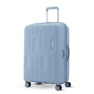 American Tourister Ivy 2.0|Medium Size Check-in Spinner Trolley Bag (68 cm)|360° 8 Wheel Travel Luggage|Hard Case Polypropylene (PP) Suitcase|Combination Lock|Blue Frog