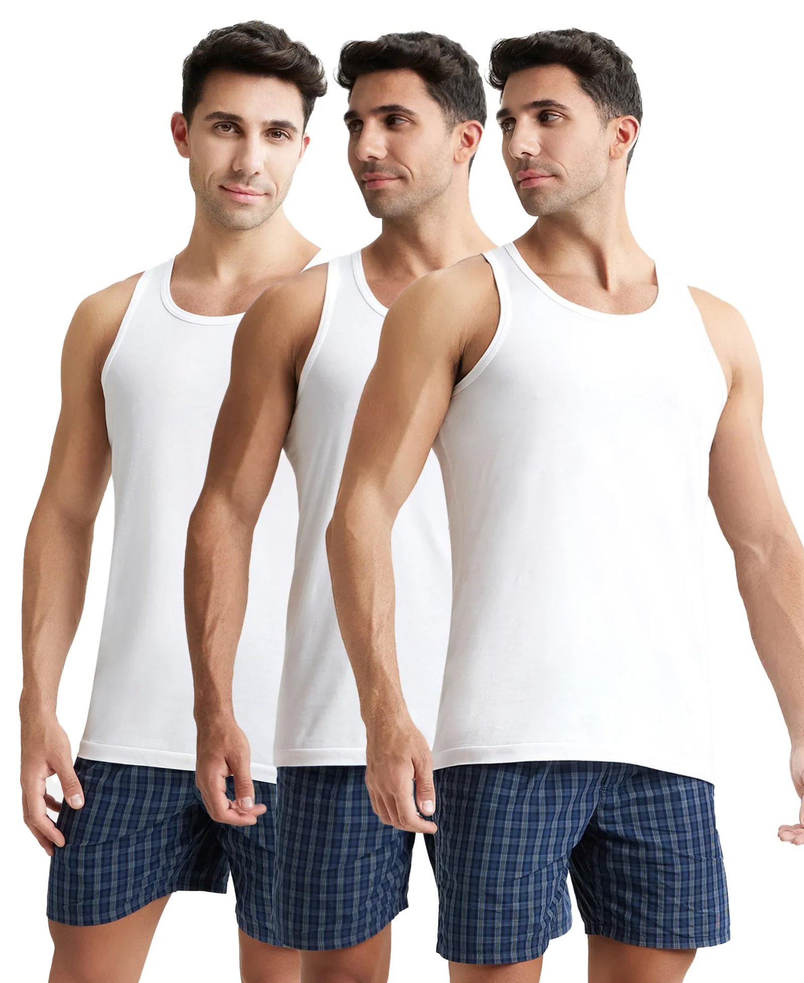 Jockey 8820 Men’s Super Combed Cotton Round Neck Sleeveless Vest with Extended Length for Easy Tuck (Pack of 3)