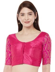 Studio Shringaar Women’s Brocade Sleeves Saree Blouse