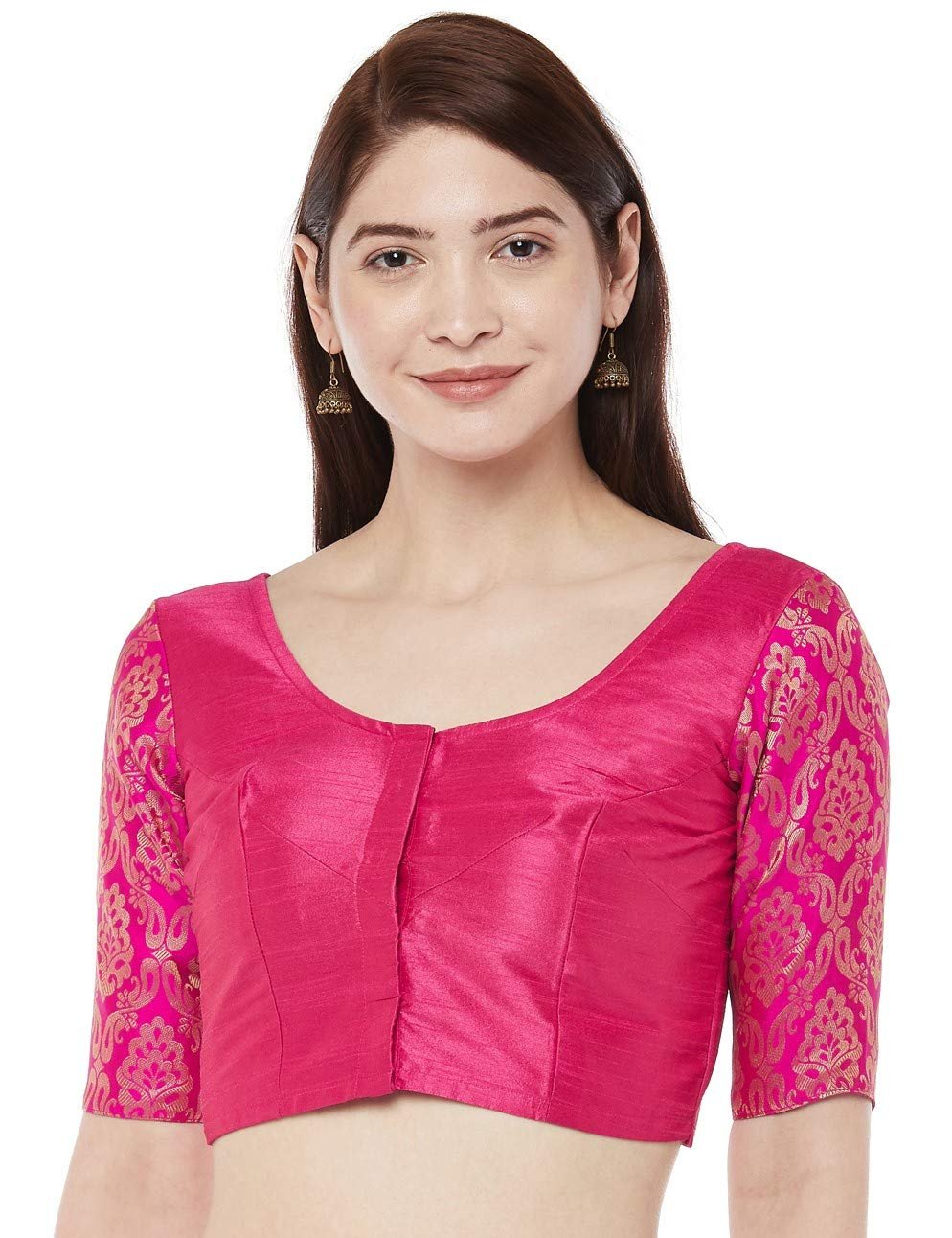 Studio Shringaar Women’s Brocade Sleeves Saree Blouse