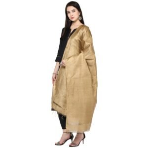 Dupatta Bazaar Women’S Silk Dupatta (Db1134, Gold, One Size)