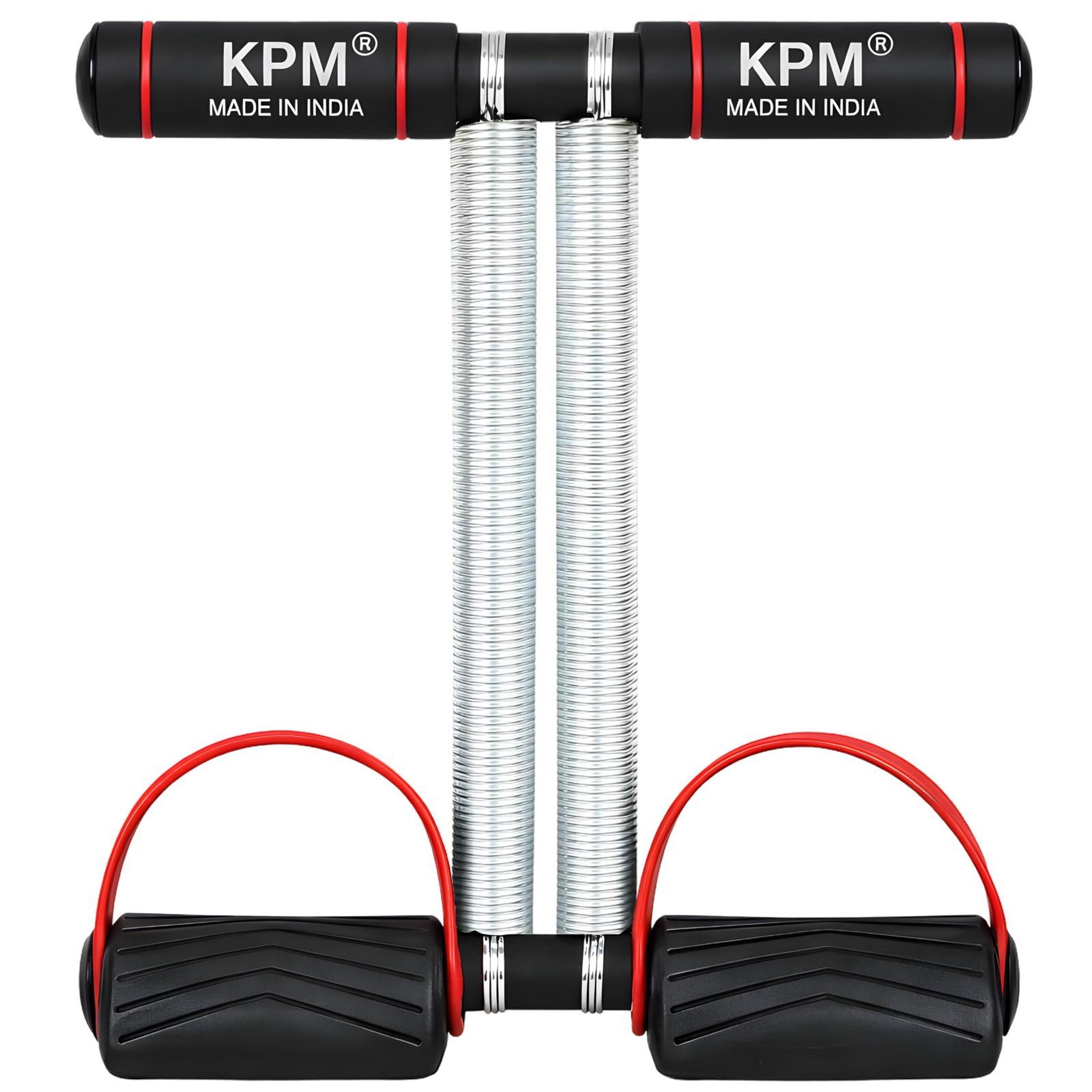 KPM India’s No.1 Tummy Trimmer Double Spring Ab Exerciser with Foot Pedals & Anti-Slip Foam Handles, Full Body Home Workout Equipment for Abs, Arms, Legs & Core Fitness (Made in India)