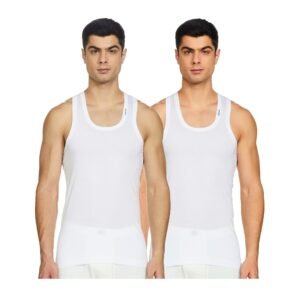 Rupa Frontline Sleeveless Vest for Men, 100% Cotton Material, Round Neck, Regular Fit, Pack of 2