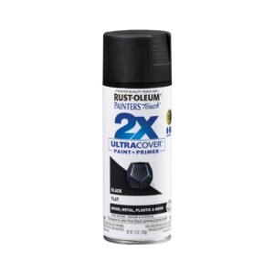 Rust-Oleum 249127 Painter’s Touch Acrylic Spray Paint (Matte Flat Black – 340 Grams)