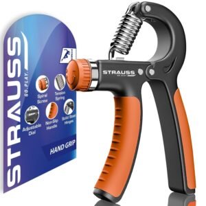 Strauss Adjustable Spring Hand Exerciser | Finger Exerciser| Hand Grip Strengthener for Men & Women (Multicolor)