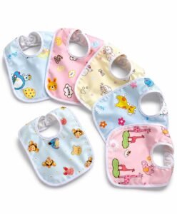 First Kick Fastdry Bibs – 6pcs Baby Bibs for 6 to 12 Months new Born Baby 0 to 6 Months Water Resistant Bibs Soft Cotton bib Infant Apron