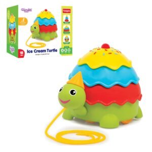 Giggles Funskool Pull Along Turtle, Activity & Learning Toy for Babies, Toddlers, for Baby Boys & Girls, Encourage Walking, Improve Balance, Multicolour, Gift Set for Kids, Ages 18+ Months