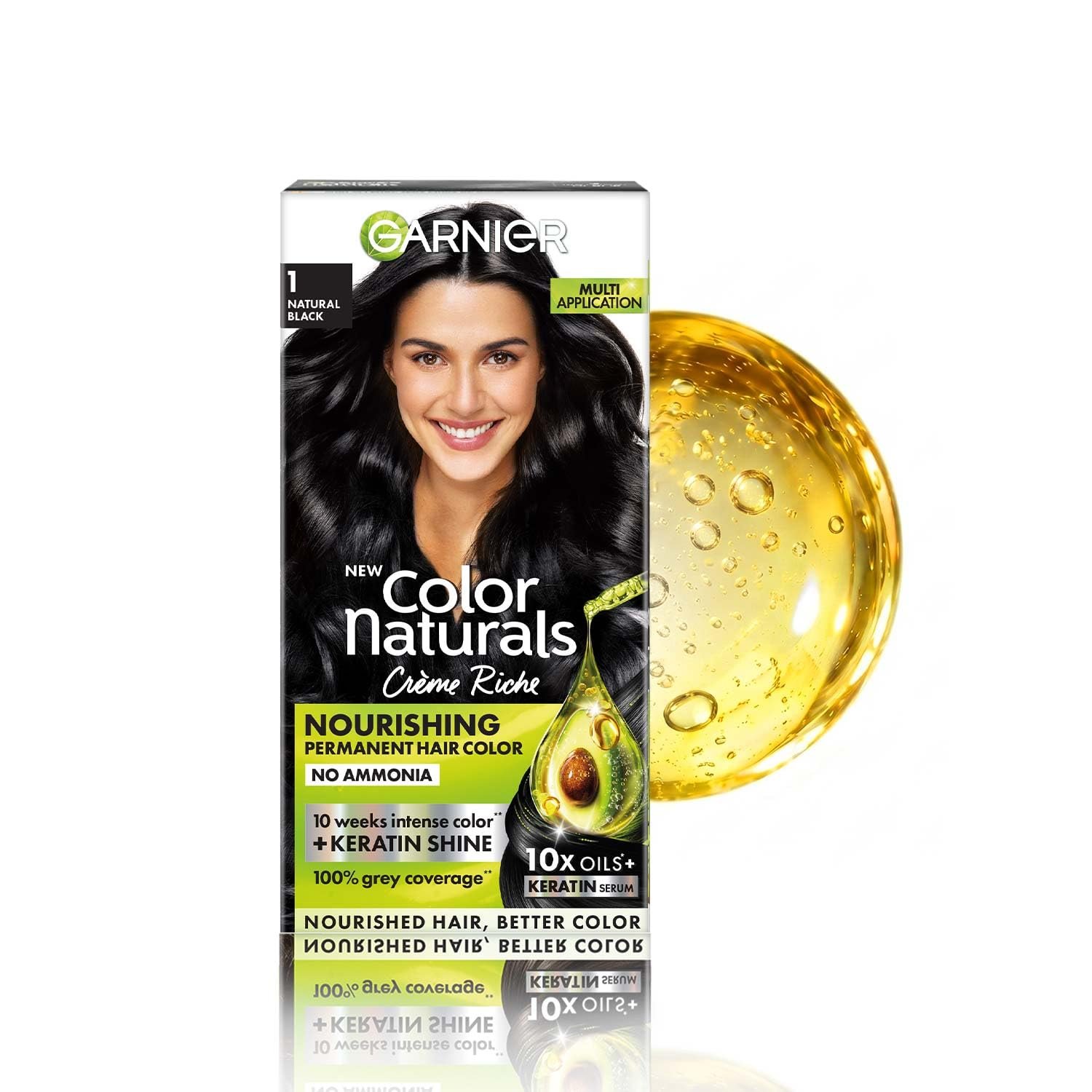 New Garnier Color Naturals infused with Keratin Shade 1 Natural Black