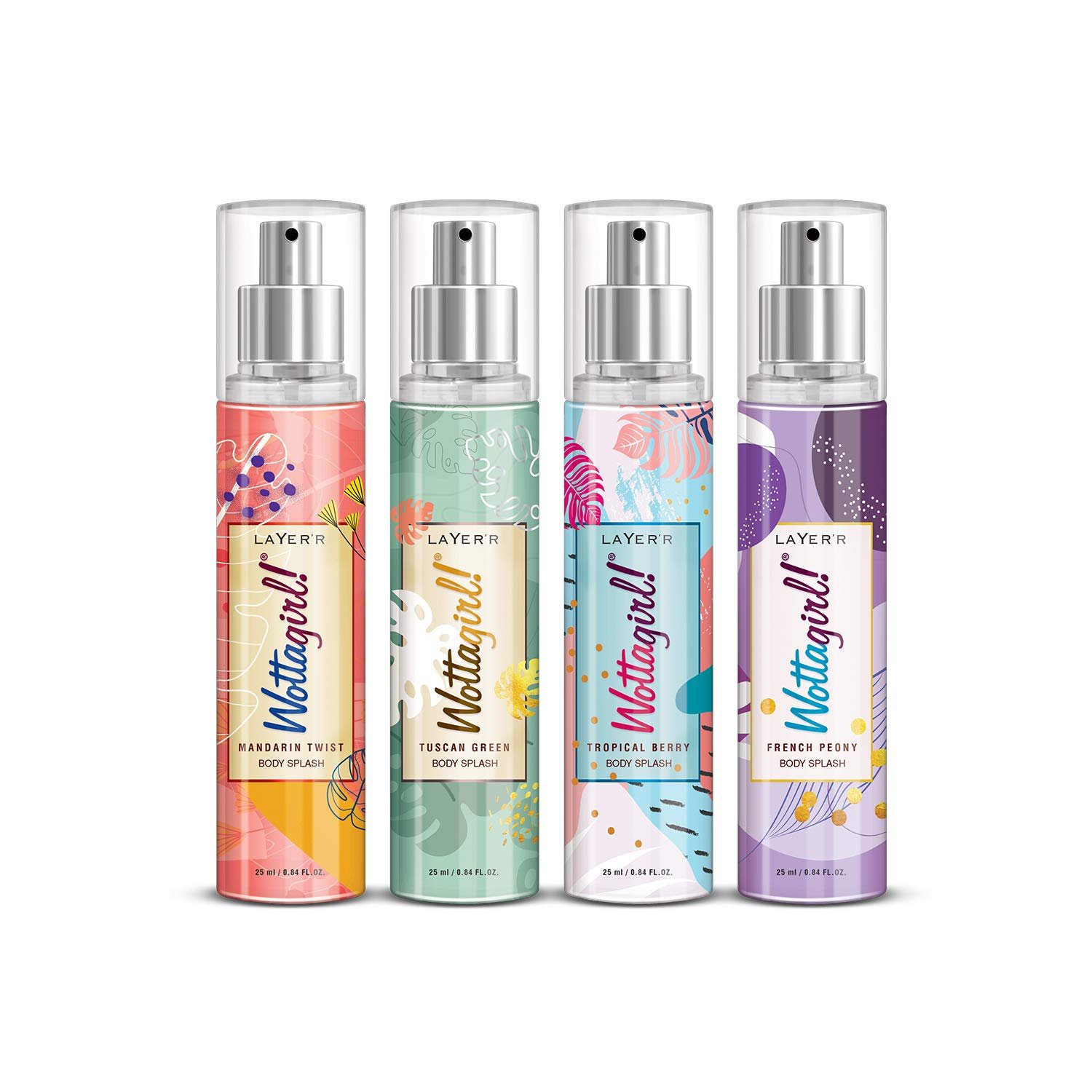 Layer’r Wottagirl Wood Body Splash Spray For Women, 25Ml (Pack Of 4)