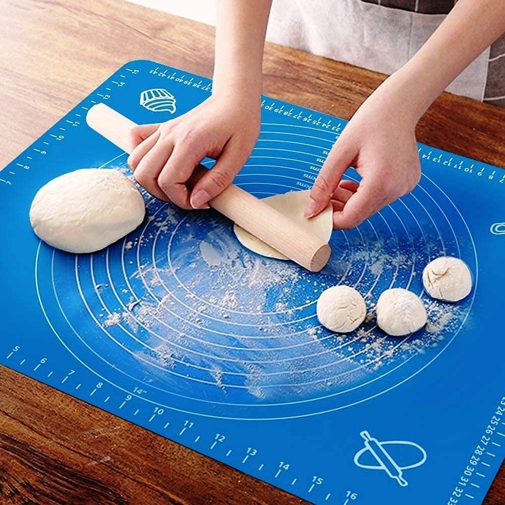 E-COSMOS® Silicone Baking Mat Silicone Chapati Atta Kneading Mat Non-Stick Fondant Rolling Mat Stretchable for Kitchen Roti Chapati (Baking Mat 50 * 40 cm) (Multicolor)