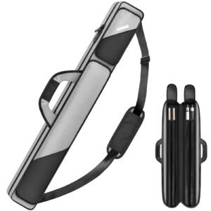 PEKREWS Pool Cue Case, Pool Stick Case 2×2 with 2 Accessories Pockets