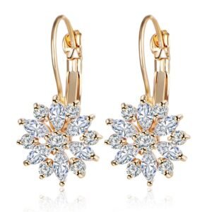 Shining Diva Fashion Latest 18k Gold Plated AAA Crystal Diamonds Earrings For Women & Girls