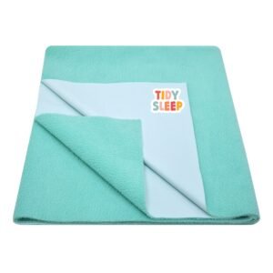 Tidy Sleep Instadry Anti-Piling Fleece Extra Absorbent Quick Dry Sheet for New Born Babies, Cotton Bed Protector Mattress Pack of 1 Seagreen Large (140×100) cm