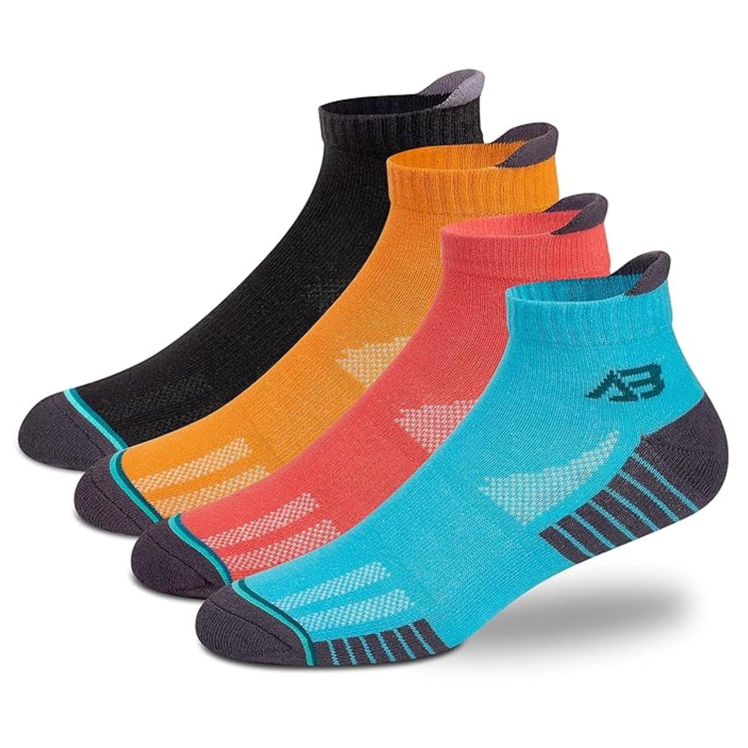 Antonio Benedetto Sports Ankle Length Unisex Socks, Made With Breathable, Anti Odour & Moisture Absorbent Combed Cotton with a Extra Durable Welt, Ideal for All Day Wear, Free Size (Pack Of 4)