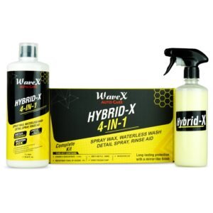 Wavex Hybrid-X Car Wax, Waterless Car Wash, Rinse Aid and Quick Detailer Car Polish Concentrate(1Ltr) Car Cleaning Spray with Microfiber Cloth | Dilutes 20 Times with Water