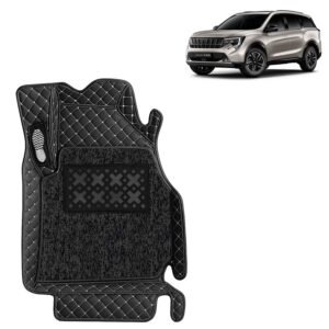 KINGSWAY Accessories Premium 7D Car Floor Mats Only Compatible with Mahindra XUV 7XO (7 Str) Year 2026 Onwards, Set of 4 Pcs, 100% Waterproof & Washable 7D Car Foot Mats, Classic Black