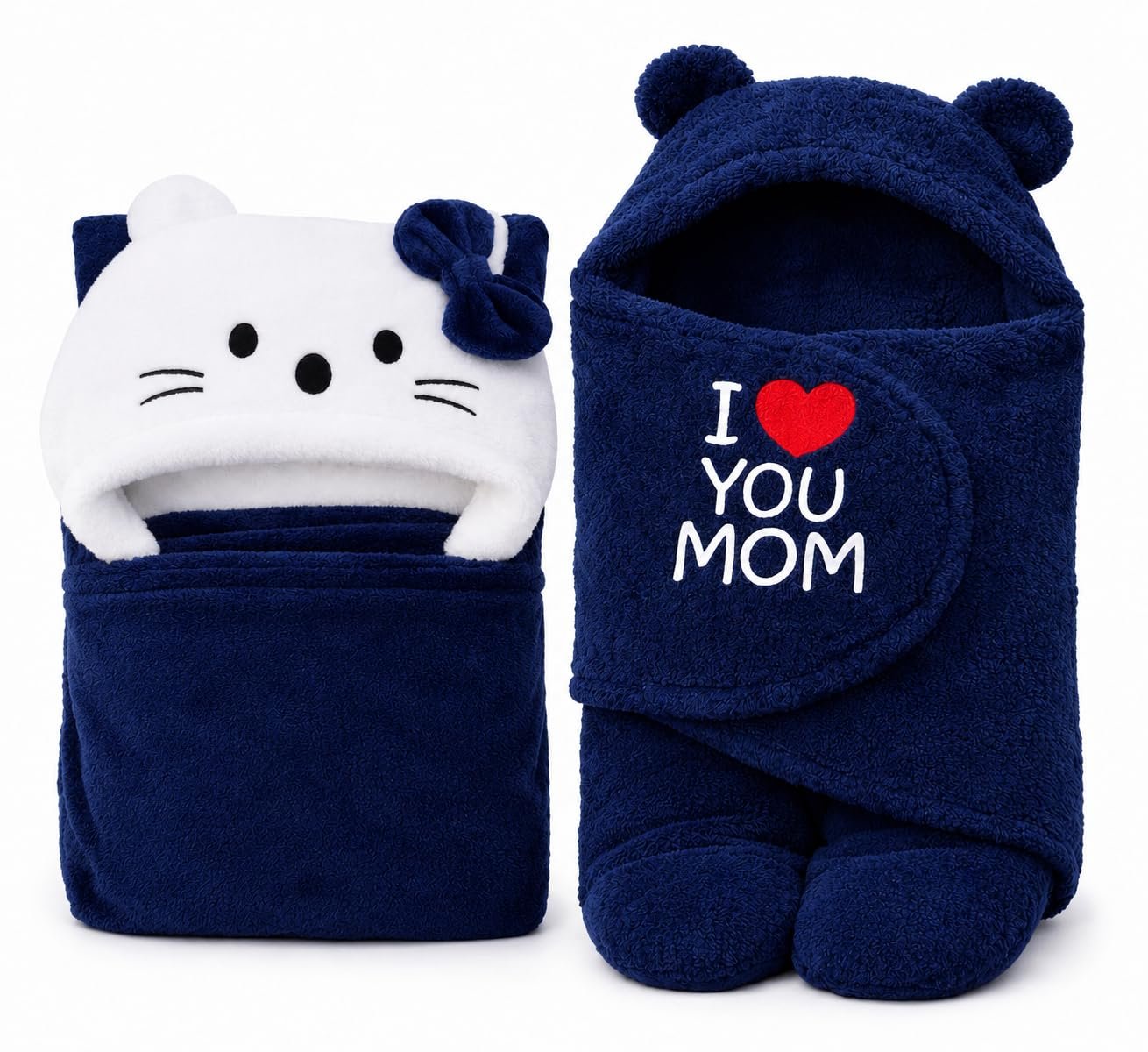 First Kick Baby Blanket Newborn Combo Gift Pack of Swaddle Wrapper | Baby Bath Towel, 0-9 Months, Length 68 cm x Width 68 cm, Pack of 2 Pcs.