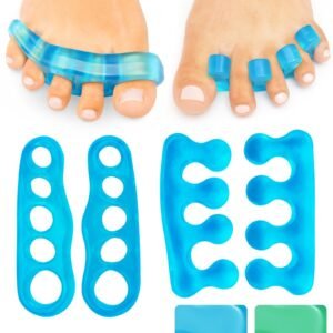 Toe Separators By Envelop – Toe Spacers Provide Bunion Relief & Improve Circulation – Durable Silicone Gel Makes the Perfect Toe Separator That Supports & Comforts Toes – Vive Guarantee (Blue)