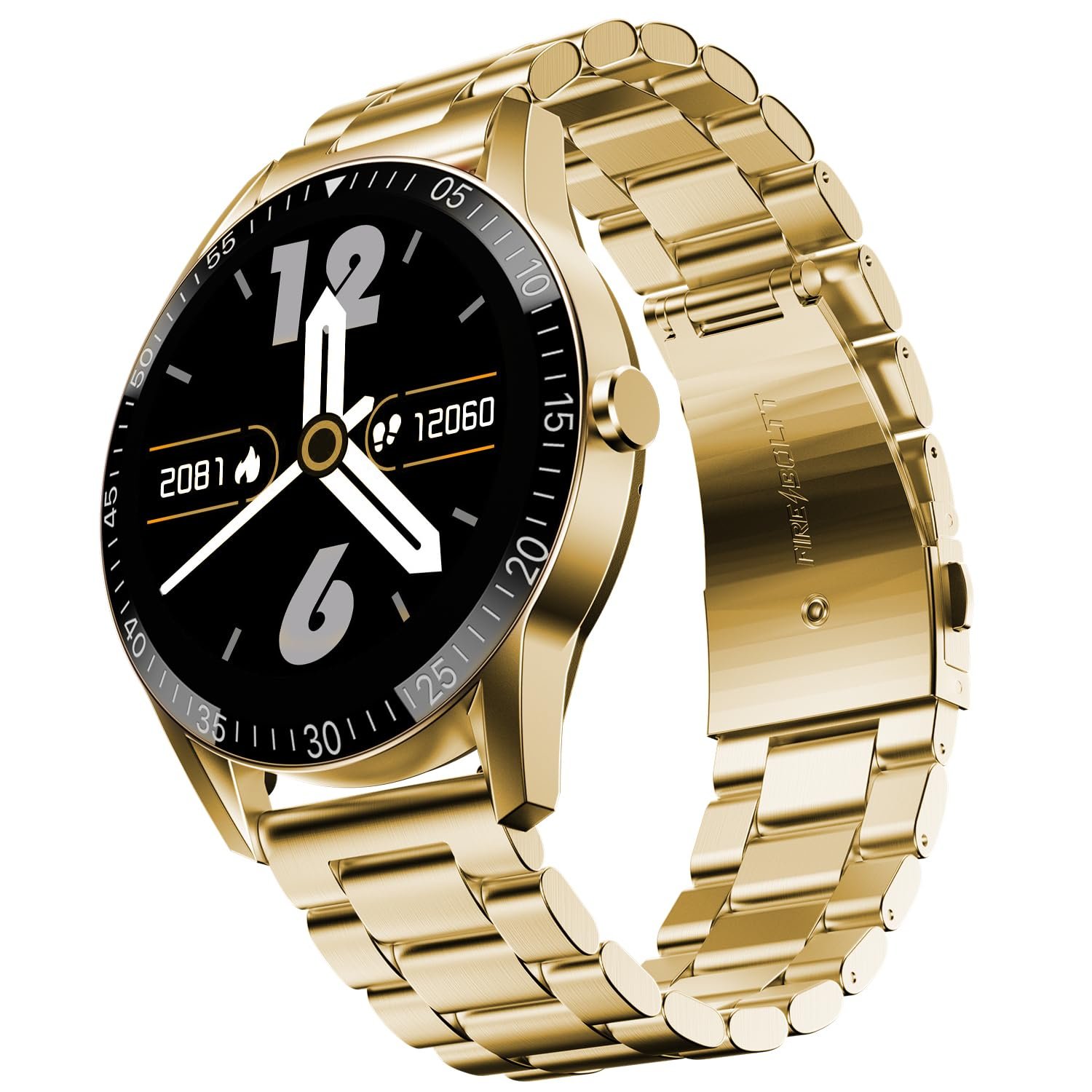 Fire-Boltt Talk Bluetooth Calling Smartwatch, 1.39″ TFT Display with Dual Button, Hands On Voice Assistance, 120 Sports Modes, in Built Mic & Speaker (Talk, Gold)