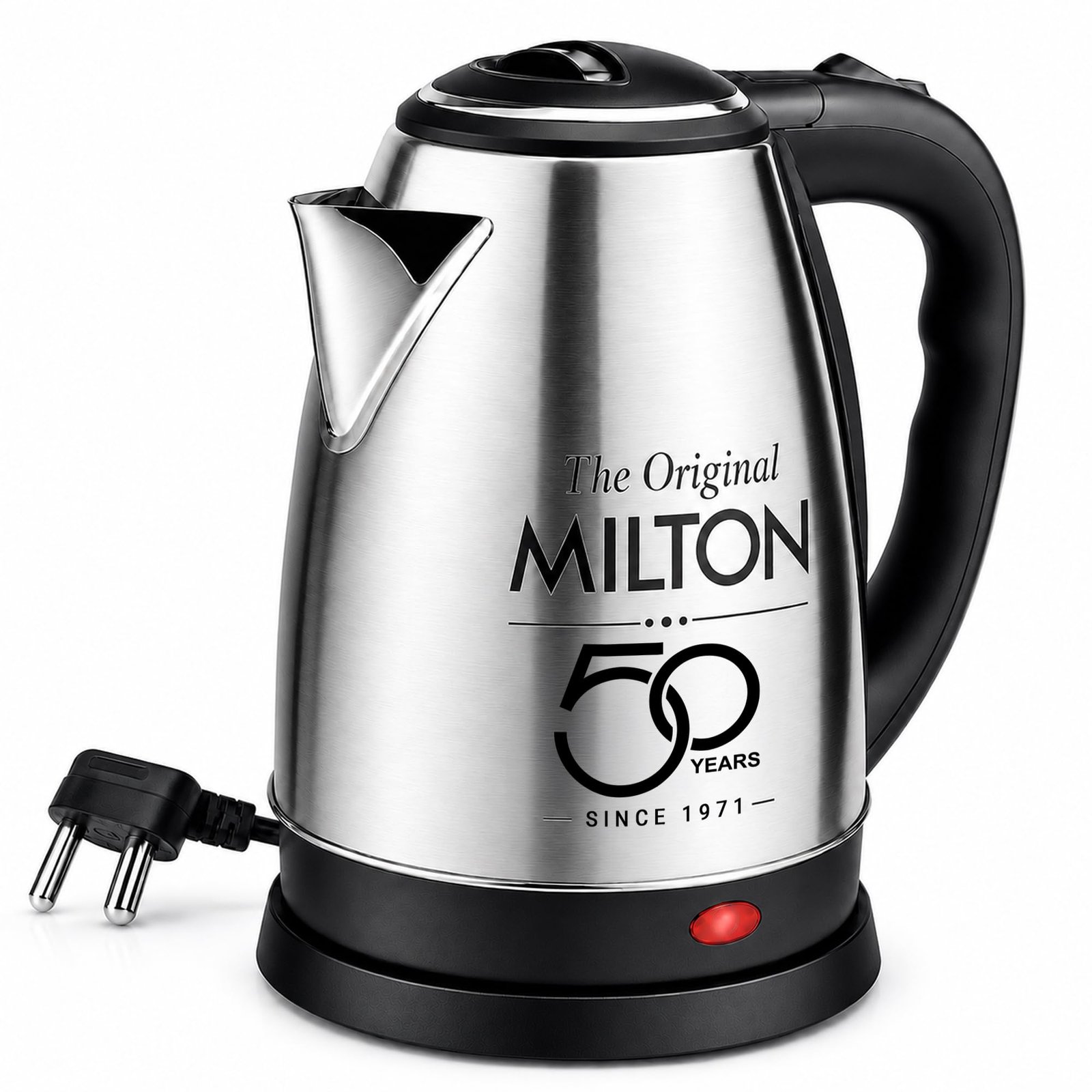 Milton Appliances Go Electric Kettle 1.8 Litre I 3X Protection – Dry Boil, Auto Shut Off, Overheat I 1350 Watt I Super Fast Boiling I Stainless Steel I 360° Power Base I 1 Year Warranty