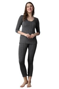 Wearslim ® Women’s Cotton Quilted Winter Lightweight Thermal Underwear for Women Long Johns Set with Fleece Lined Soft Warmer