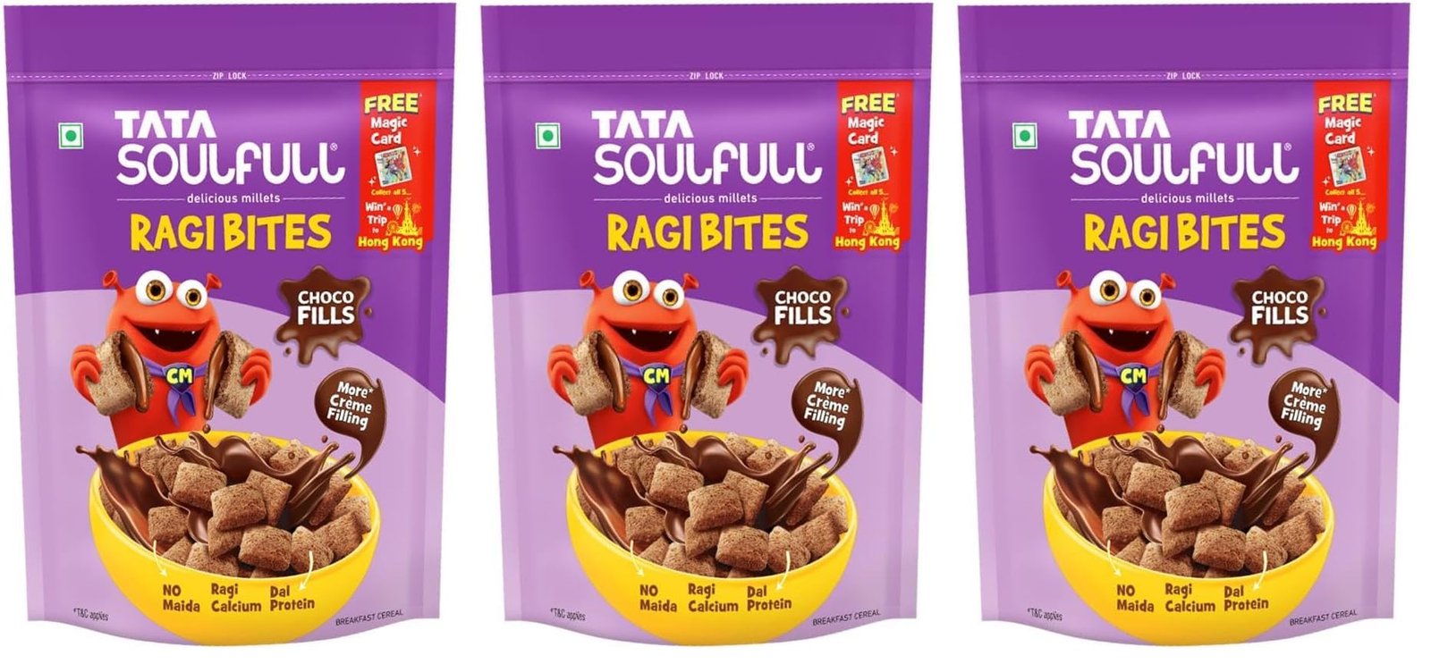 Tata Soulfull Ragi Bites Choco Fills, 500g (Pack of 3)