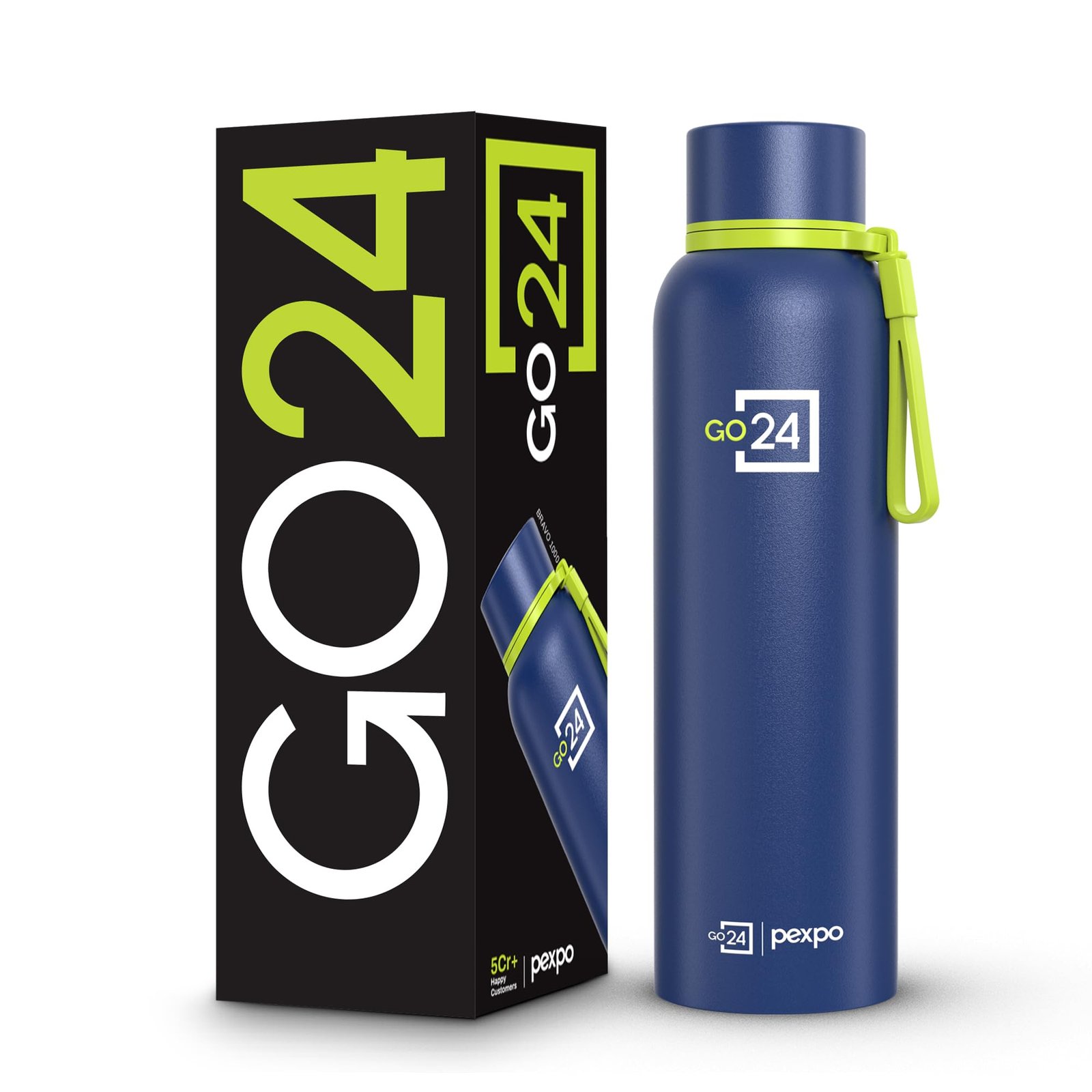 Go24 pexpo Stainless Steel Water Bottle 1 LTR | Thermosteel Flask