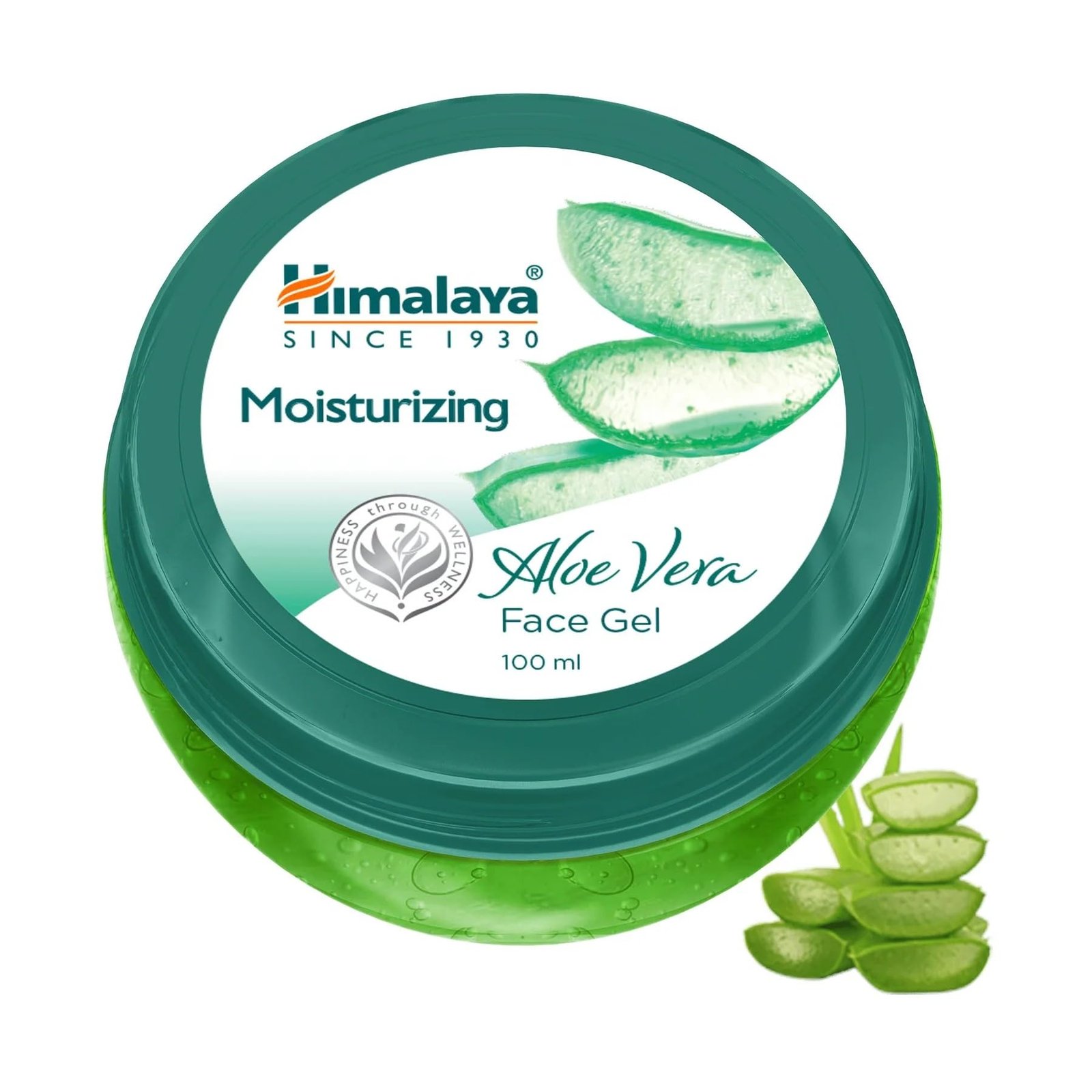 Himalaya Moisturizing Aloe Vera Face Gel 100ml | Pure Aloe Vera & Vitamin C | Non Sticky Water-Light Gel for Soft Supple Skin | Quick Absorbing | No Parabens | For Dry Skin