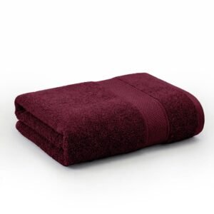 Trident 100% Cotton Towels for Bath | Towels for Bath Large Size | Trident Bath Towel – Soft & Absorbent | 450 GSM | 1 Piece Bath Towel for Men/Women | Urban Comfort | 70 cms x 140 cms – Wine Red