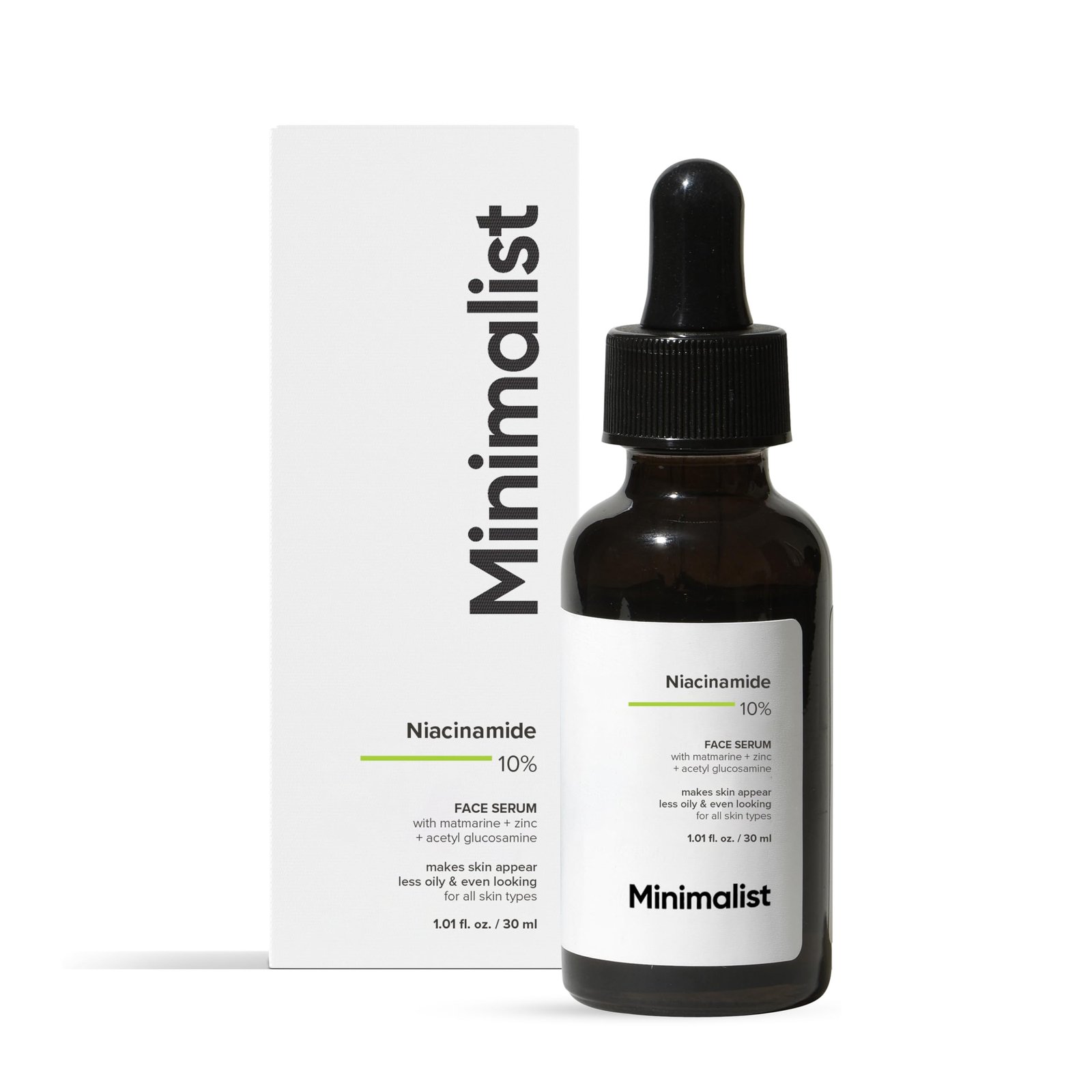 Minimalist 10% Niacinamide Serum with Zinc – Reduces Acne Marks, Controls Oil & Minimizes Pores | Vitamin B3 for Blemish-Free, Clear Skin | For Oily & Acne-Prone Skin (30 ml)