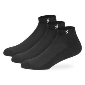 Supersox Ankle Length Sports Socks for Man | Half Terry Cushioned Cotton | Anti-Odour & Antibacterial | Breathable & Moisture Absorbent | Running, Gym & Sneaker | Pack of 3