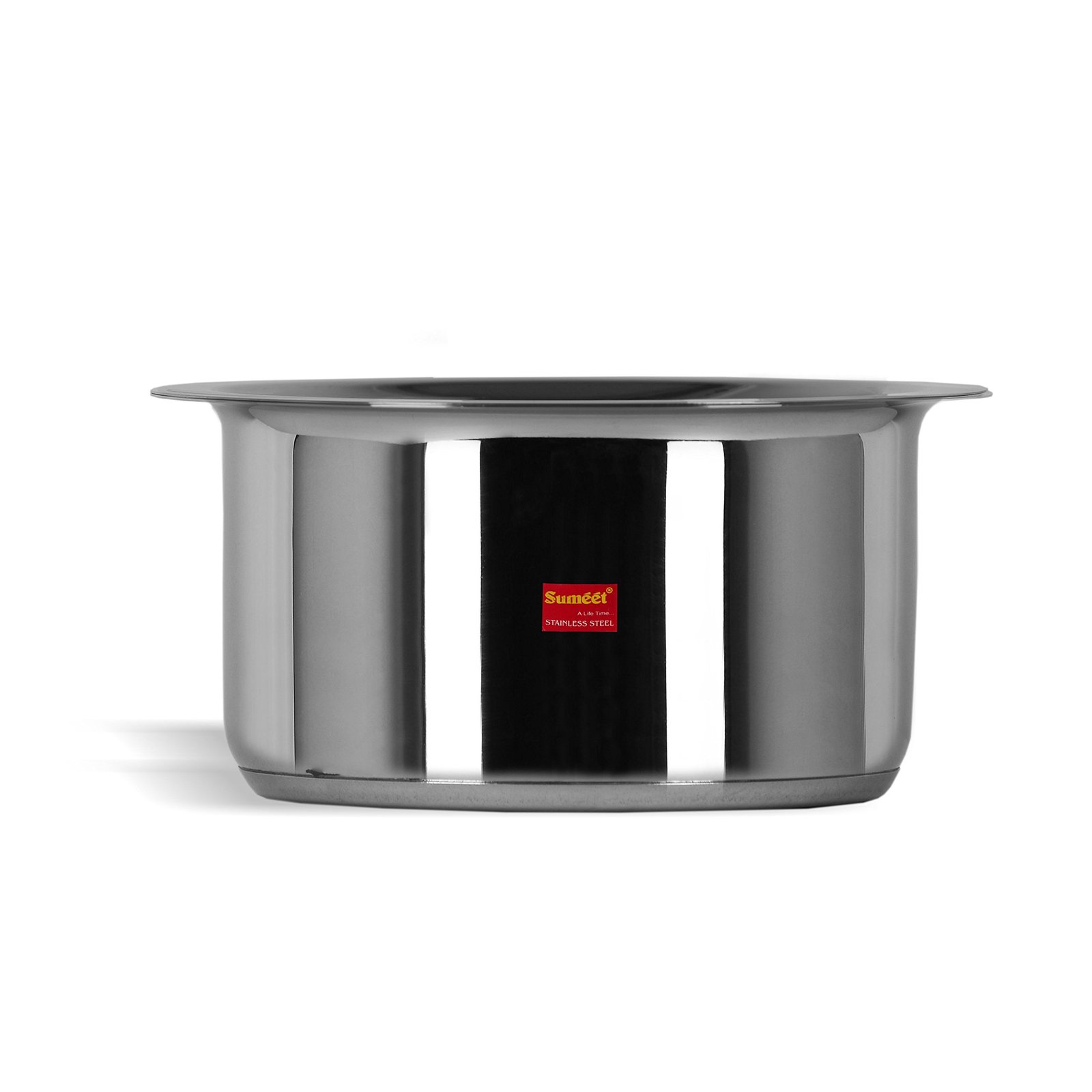 Sumeet Stainless Steel Induction Bottom(Encapsulated Bottom)Induction&Gas Stove Friendly Container/Tope/Cookware With Lid Size No.13(2.3 Liter)