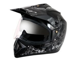 Vega Off Road Sketch Full Face Helmet White Silver, Size: L(570 m)