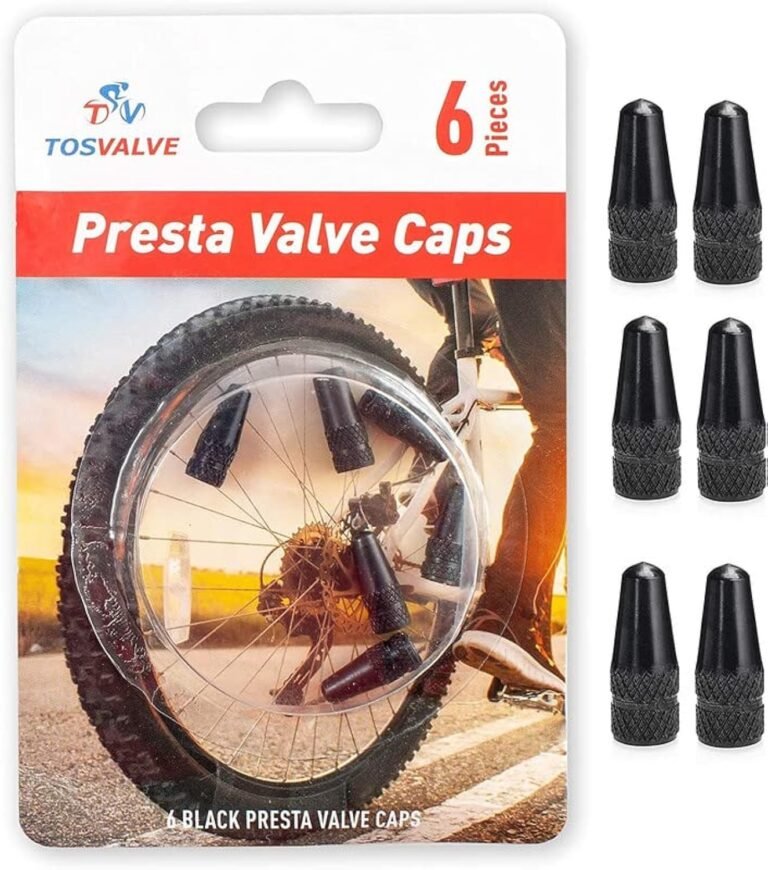 Presta Valve Caps – Tire Valve Stem Caps 6pcs – Anodized Presta Valve Caps – Dust Caps Tire – Bike Presta Valve Cap Black Aluminum Color – Bicycle Presta Valve Cover – Air Caps Tires (Black)
