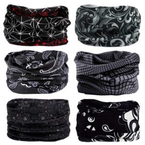 RedMaple Seamless Multifunctional Headwear Bandana Scarf – Elastic Tube Magic Headband Gaiter Balaclava for Yoga Running Hiking Cycling