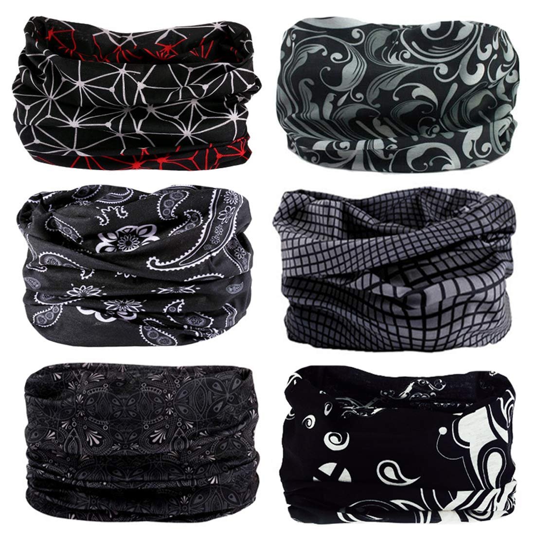 RedMaple Seamless Multifunctional Headwear Bandana Scarf – Elastic Tube Magic Headband Gaiter Balaclava for Yoga Running Hiking Cycling
