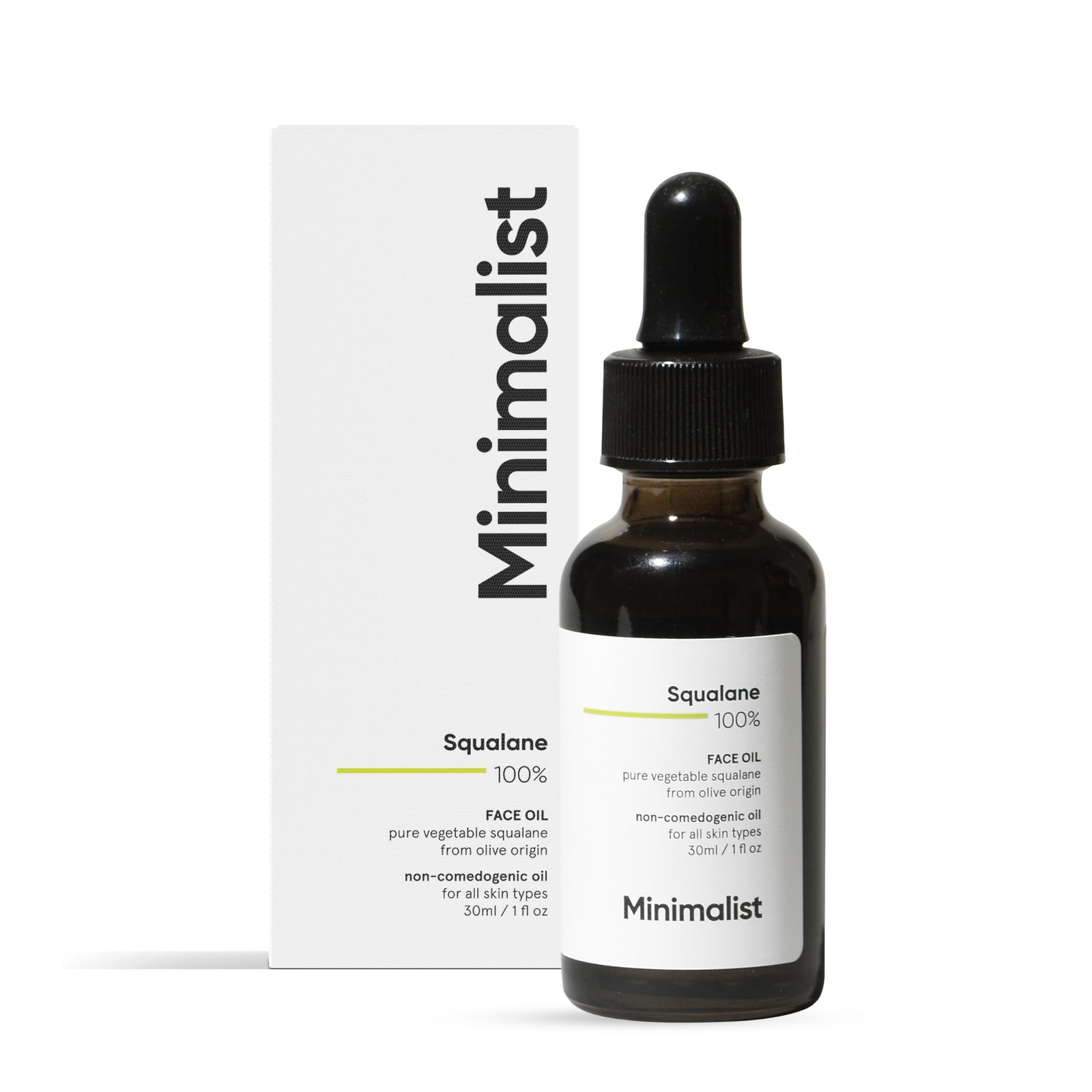 Minimalist Squalane 100% (Plant Derived) Super-Lightweight Face Oil | Improves Skin Hydration, Provides light Moisturization & Reduces Fine Lines | 30 ml