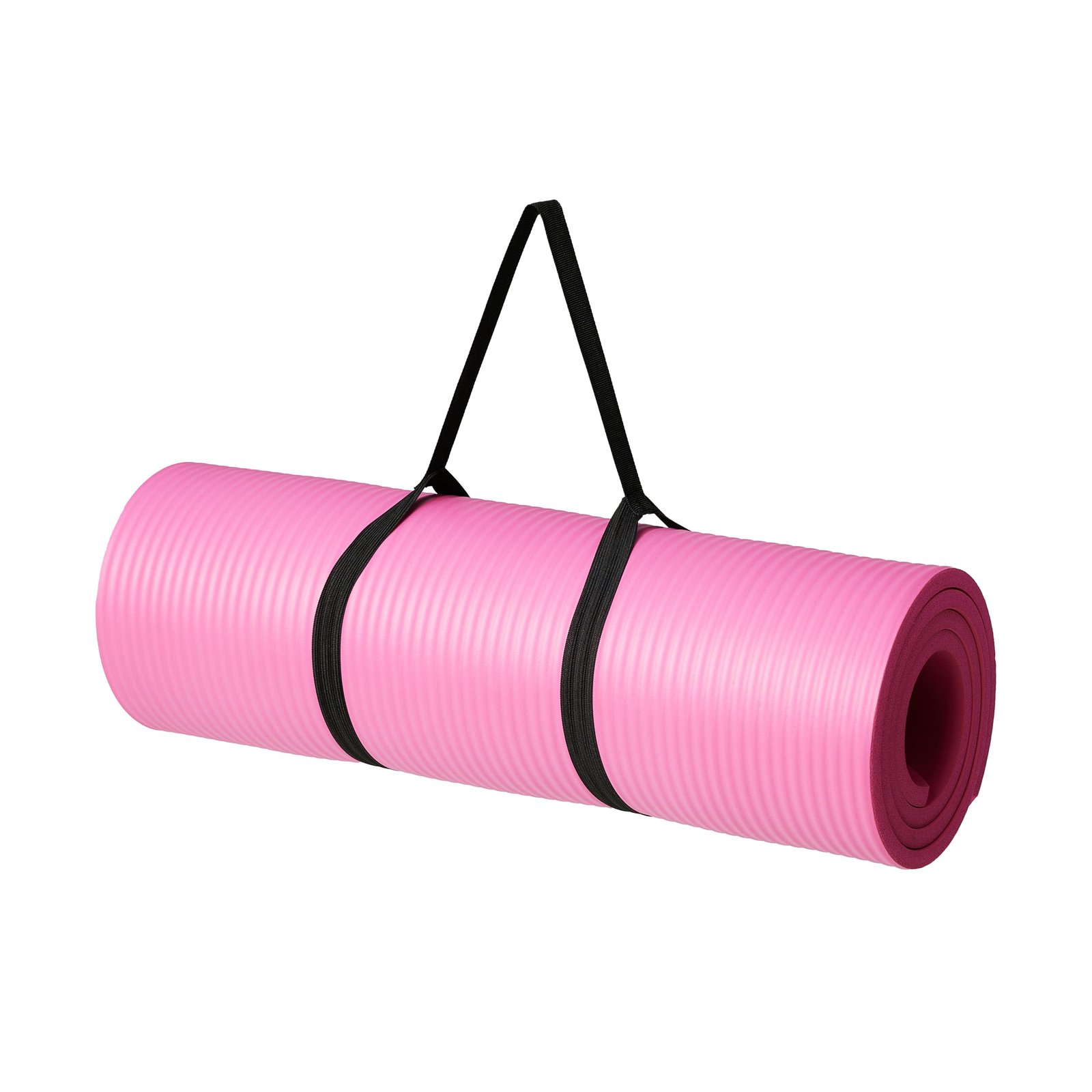 amazon basics Nitrile Butadiene Rubber 13mm Extra Thick Yoga | Exercise Mat with Carrying Strap | Pink