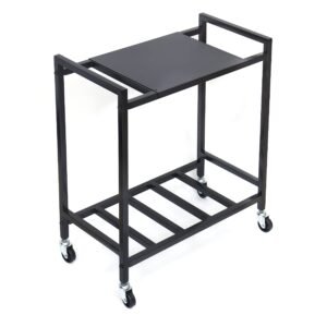 2-Tier Ups Stand for Home & Office – Metal Inverter Trolley with Sturdy 360° Metal Caster Wheels – Battery Stand for Inverter – Friction Free Smooth Wheels – Inverter Cabinet with Shelf – Hold 100Kg+