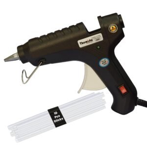 THEMISTO – built with passion Glue Gun With Glue Sticks 40W Hot Melt With Anti Drip For Arts And Crafts,Diy Projects|Leak Proof Glue Gun With Strong Gumming Glue Sticks(10 Pc Glue Sticks,Black)