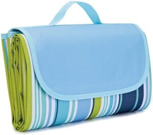 Smilee Waterproof Foldable Outdoor Camping Mat Widen Picnic Mat Plaid Beach Blanket Blue 60″ x 78″ (152cm x 198cm) 4-6 People