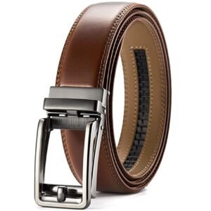 Contacts Genuine Leather Belt for Men with Easier Adjustable Autolock Buckle – Micro Adjustable Belt Fit Everywhere |Formal & Casual | Elegant Gift Box