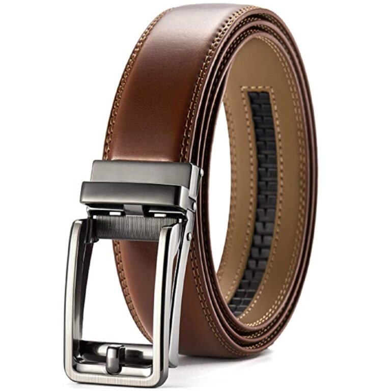 Contacts Genuine Leather Belt for Men with Easier Adjustable Autolock Buckle – Micro Adjustable Belt Fit Everywhere |Formal & Casual | Elegant Gift Box