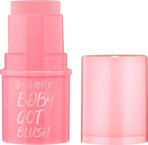 Essence baby got blush 10 tickle me pink, cream blush stick, pink tone, natural glow, easy blending, dewy finish, 5.5 g