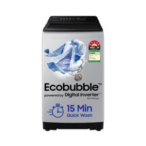 Samsung Smart Choice 8 kg, 5 star, Eco Bubble Tech, Digital Inverter Motor, Soft Closing Door, Fully-Automatic Top Load Washing Machine (WA80BG4441BGTL, Light Gray)