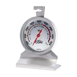 CDN Oven Thermometer ProAccurate®, Easy-to-Read 2″” Dial, Stainless Steel Housing, Temperature Zones, Stand or Hang, Monitor Oven Temperatures, NSF Certified – DOT2
