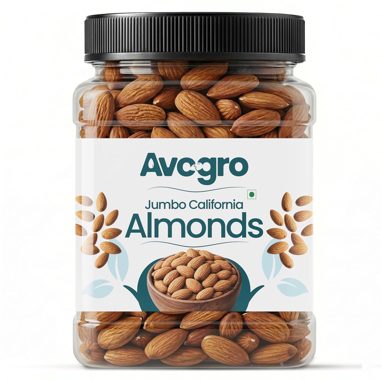 Avogro Premium California Almonds 1kg | Crunchy Natural Badam Whole Nuts for Snacking Baking Cooking Desserts Dry Fruit Gift Pack Fresh Handpicked Kernels